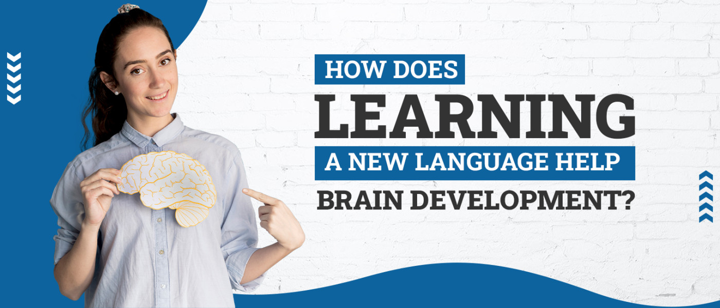 How does learning a new language help brain development?